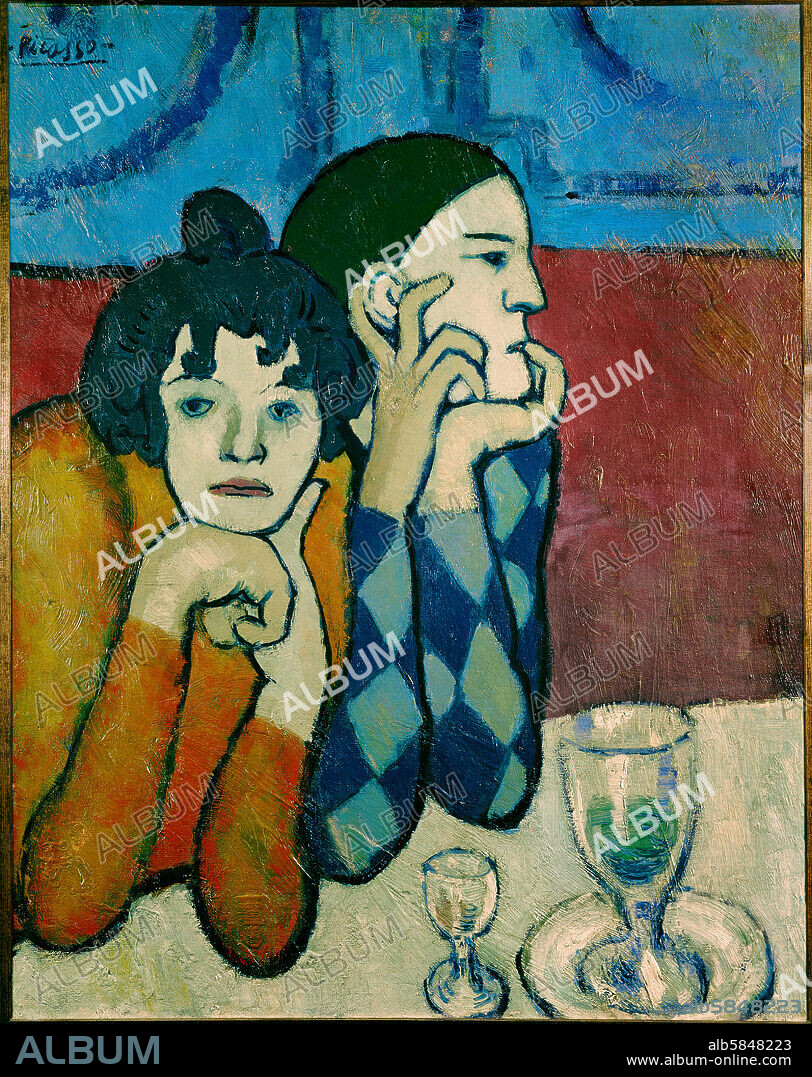 PABLO PICASSO. Two saltimbanques, or harlequin and his companion. Canvas, 1901.