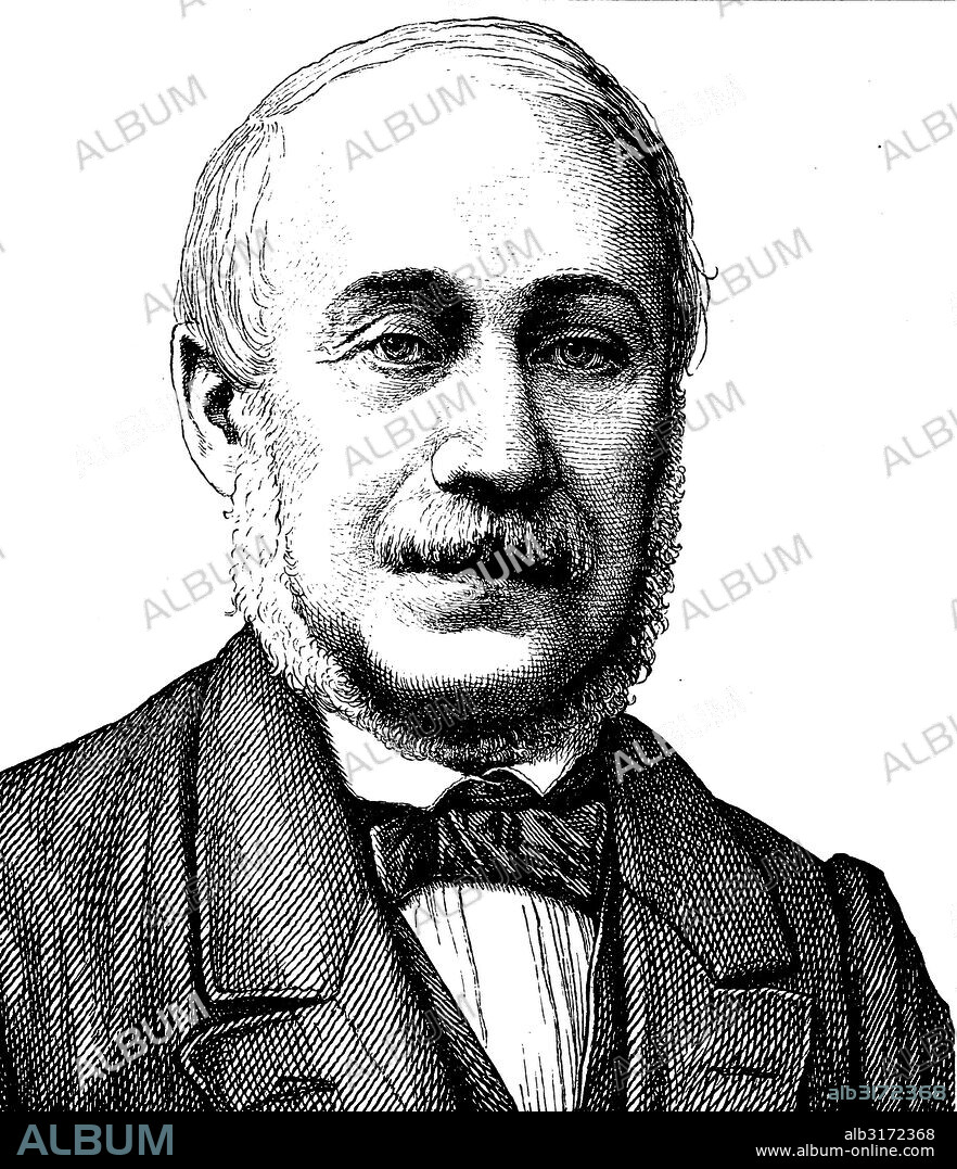 Digital improved image of karl mathy, 1806 - 1868, journalist and politician, portrait, historical illustration, 1880.