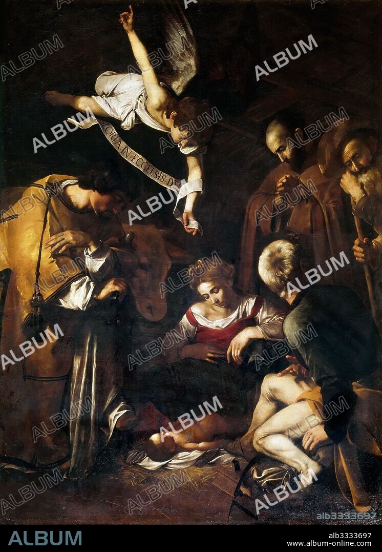 CARAVAGGIO. Nativity with St. Francis and St. Lawrence.