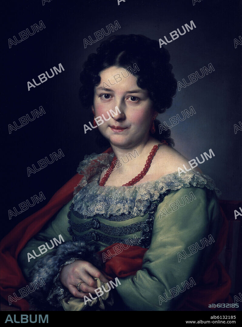 VICENTE LOPEZ PORTAÑA. 'Señora de Vargas Machuca', hacia 1840, Óleo sobre lienzo, 75,3 x 69 cm.