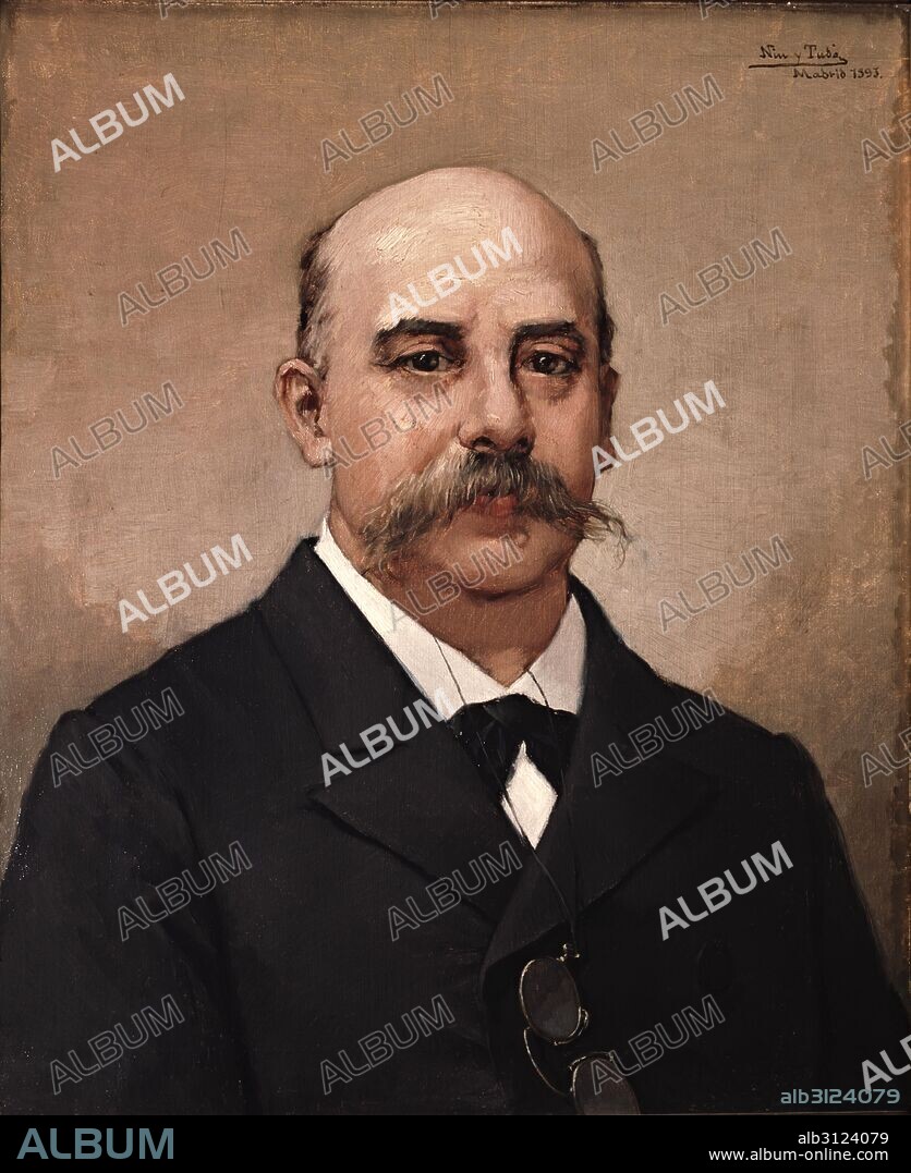 JOSEP NIN Y TUDÓ. Retrato de Emilio Castelar (1832-1899).