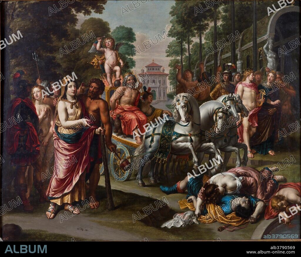 Pieter van Lint / 'El triunfo del Amor'. Siglo XVII. Óleo sobre lámina de cobre, 104 x 131 cm.