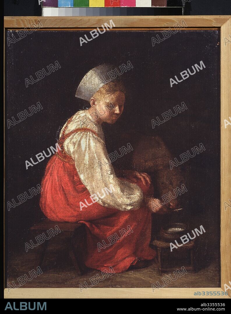 ALEXEI GAVRILOVICH VENETSIANOV. A Peasant Girl with a Calf.