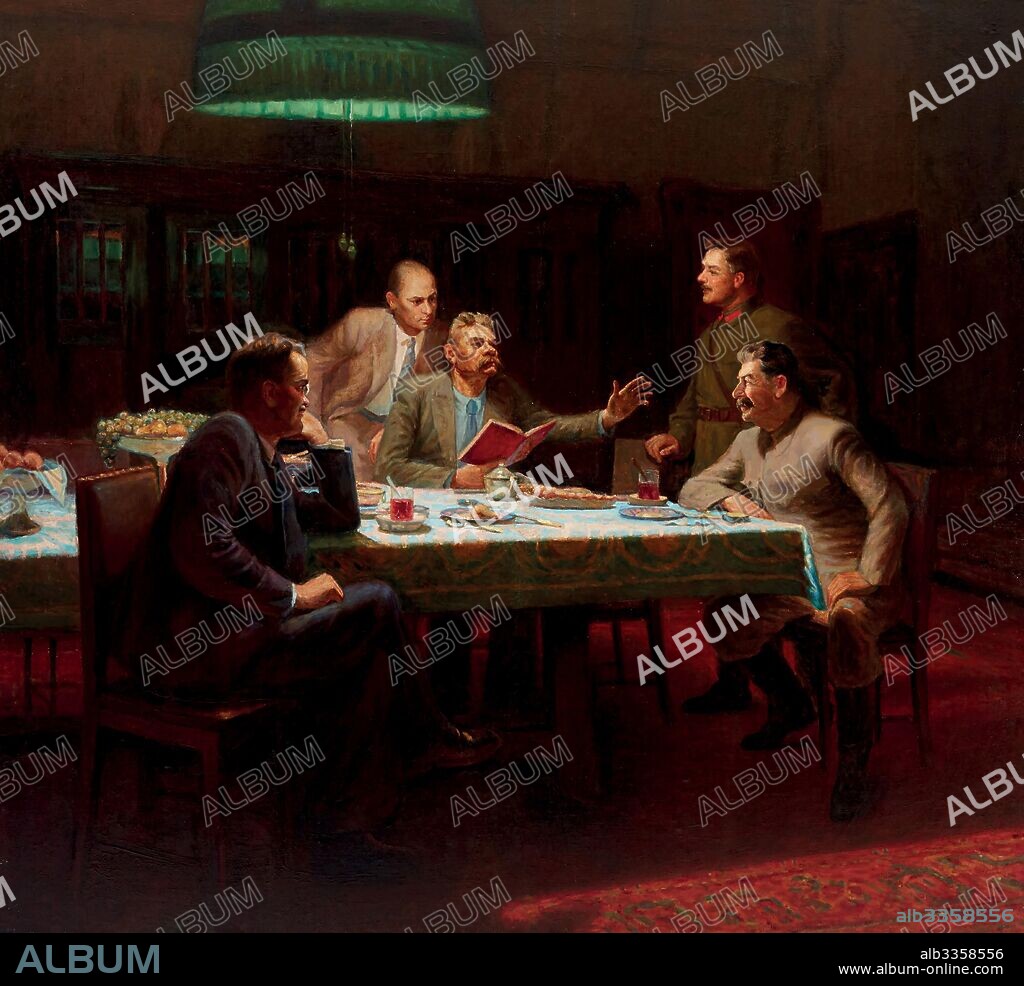 ALEXANDER NIKOLAYEVICH YAR-KRAVTCHENKO. Gorky read his fairy tale "A Girl and Death" to Joseph Stalin, Kliment Voroshilov and Vyacheslav Molotov, 11 October 1931.