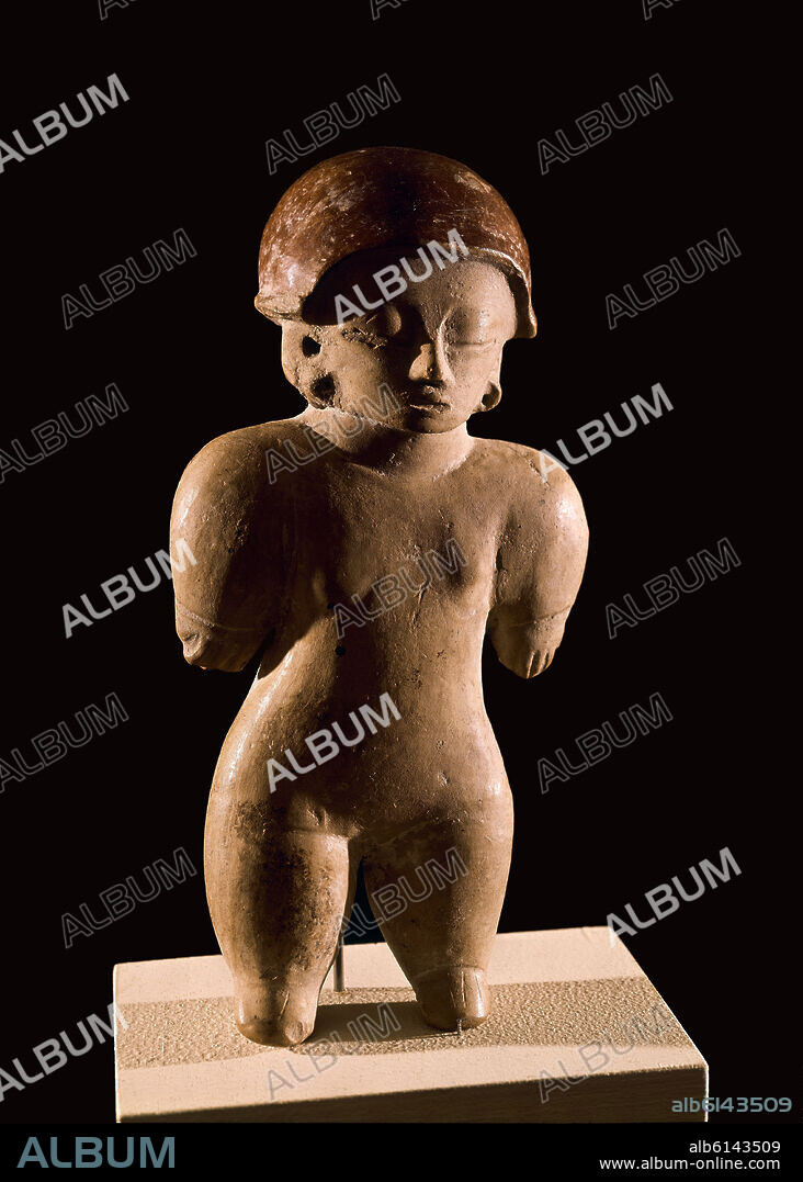 FIGURA FEMENINA ANTROPOMORFA EN TERRACOTA 800 A 500 AC-INCA-CULTURA CHORRERA DE LA PROVINCIA DE MANIBI EN ECUADOR- CERAMICA ALTURA 30,3 CM.