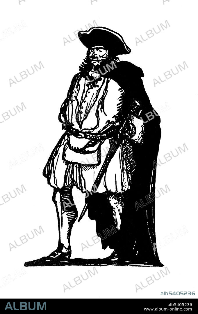 Edward Teach AKA Blackbeard (1680 - 1718) was an English pirate who operated around the West Indies and the eastern coast of the American colonies. He was a sailor on privateer ships during Queen Anne's War. His nickname came from his thick black beard and fearsome appearance. He purportedly tied lit fuses under his hat to frighten his enemies.