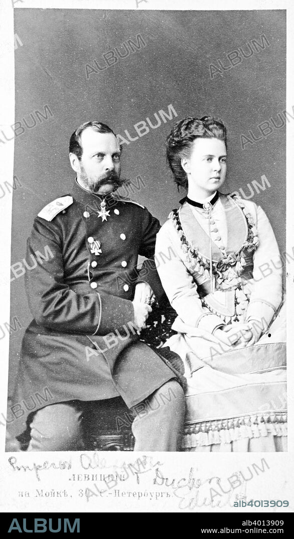 Tsar Alexander II and his daughter Marie (later Duchess of Edinburgh), c1870.