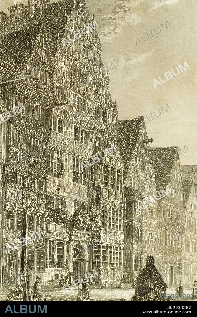 Gottfried Wilhelm Leibniz (1646-1716). German mathematician and philosopher. Birthplace. Hanover. Germany. Engraving.