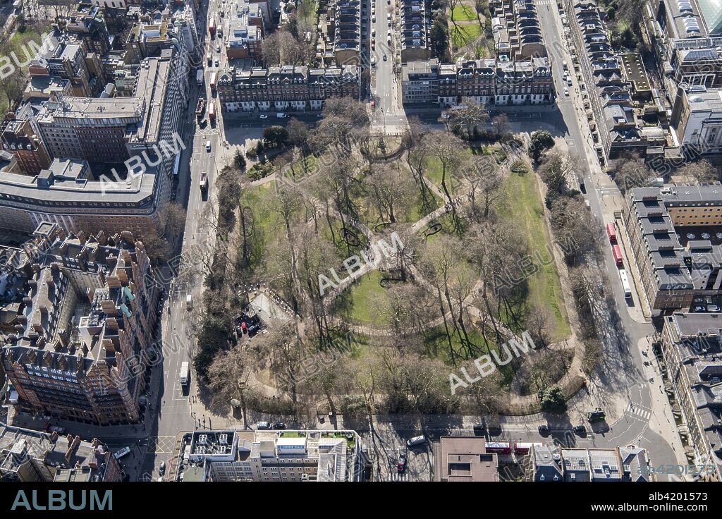 Russell Square Gardens, Bloomsbury, London, 2018. The gardens were designed by Humphry Repton and laid out early in the 19th century.