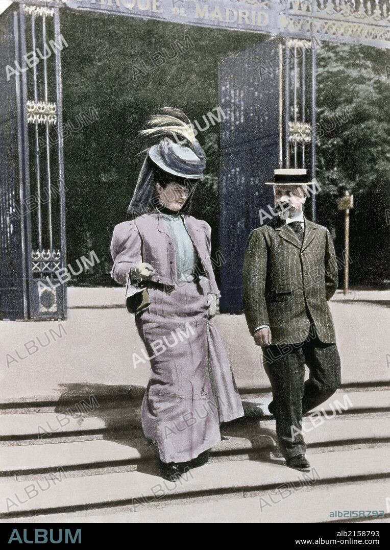 Francesc Ferrer i Guardia (1859-1909). Catalan spanish free-thinker and anarchist. Francisco Ferrer and Soledad Villafranca,  1894. Madrid. Spain. Photograpy.