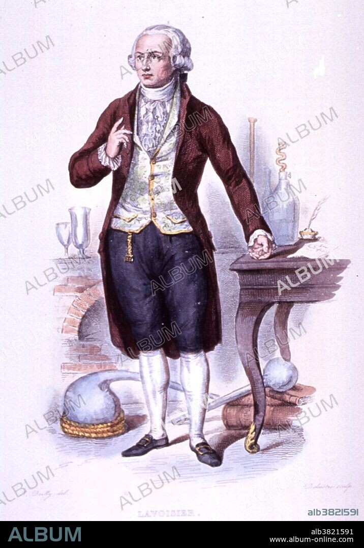 Lavoisier with chemistry apparatus. Antoine-Laurent Lavoisier (August 26, 1743 - May 8, 1794) was a French chemist who is considered the founder of modern chemistry for changing the science from a qualitative to a quantitative one. He recognized and named oxygen and hydrogen, and opposed the phlogiston theory. He helped construct the metric system, wrote the first extensive list of elements, and helped to reform chemical nomenclature. He was the first to establish that sulfur was an element (1777) rather than a compound. He discovered that, although matter may change its form or shape, its mass always remains the same. His book Methods of Chemical Nomenclature of 1787 set the method of naming substances by their composition of elements, which is still used today. He was branded a traitor by the Convention under Maximilien de Robespierre during the Reign of Terror. He was tried, convicted, and guillotined on May 8, 1794, at the age of 50. A year and a half after his death, Lavoisier was exonerated by the French government. When his private belongings were delivered to his widow, a brief note was included, reading "To the widow of Lavoisier, who was falsely convicted".
