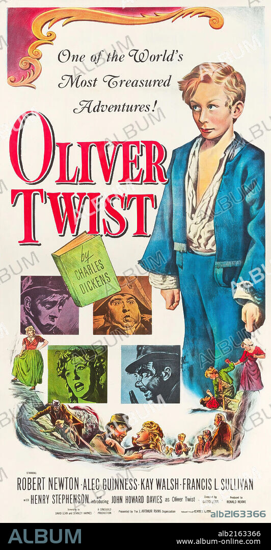 Poster of OLIVER TWIST, 1948, directed by DAVID LEAN. Copyright CINEGUILD/RANK.