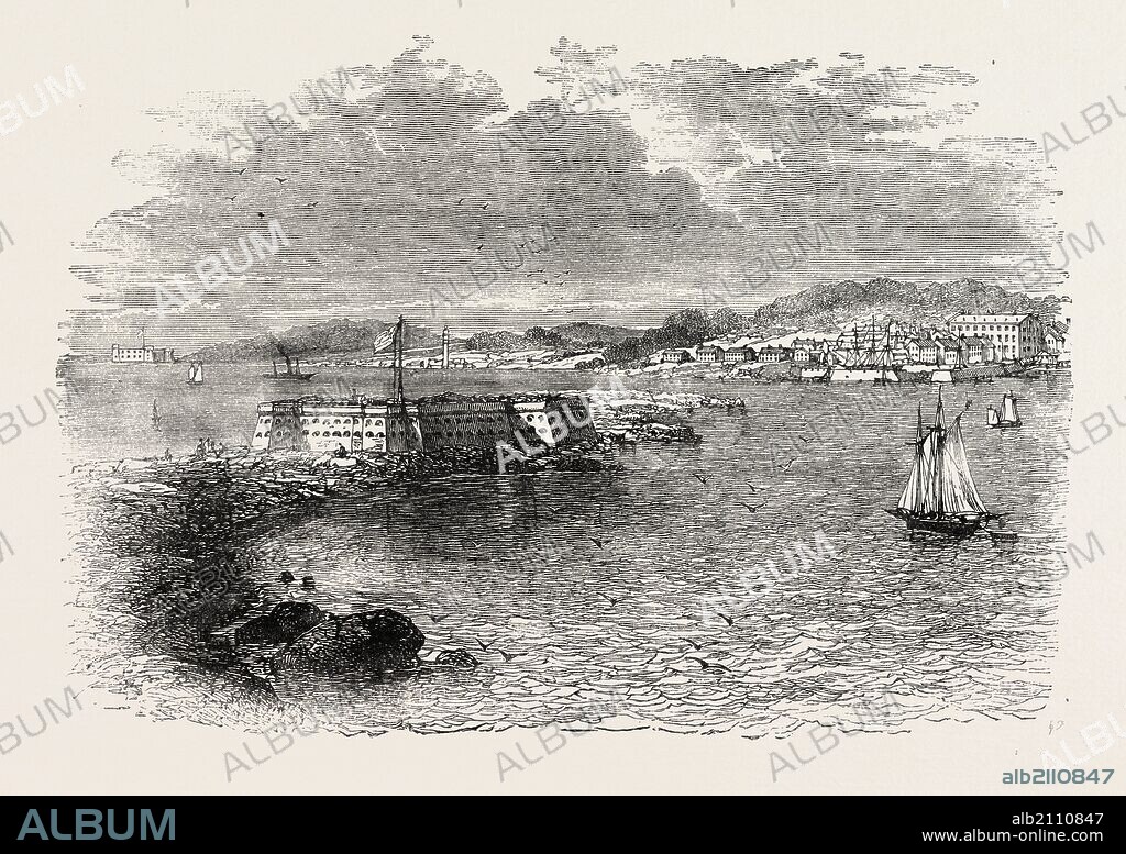 PORT PENSACOLA, UNITED STATES OF AMERICA, US, USA, 1870s engraving.