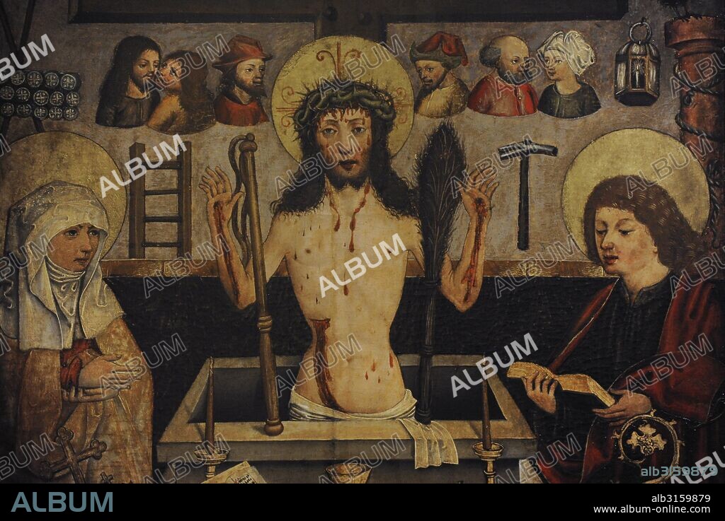 Artista desconocido. Misa de San gregorio. Segunda mitad del s. XV. Panel. Detalle. Museo del Hermitage (The State Hermitage Museum). San Petersburgo. Rusia.