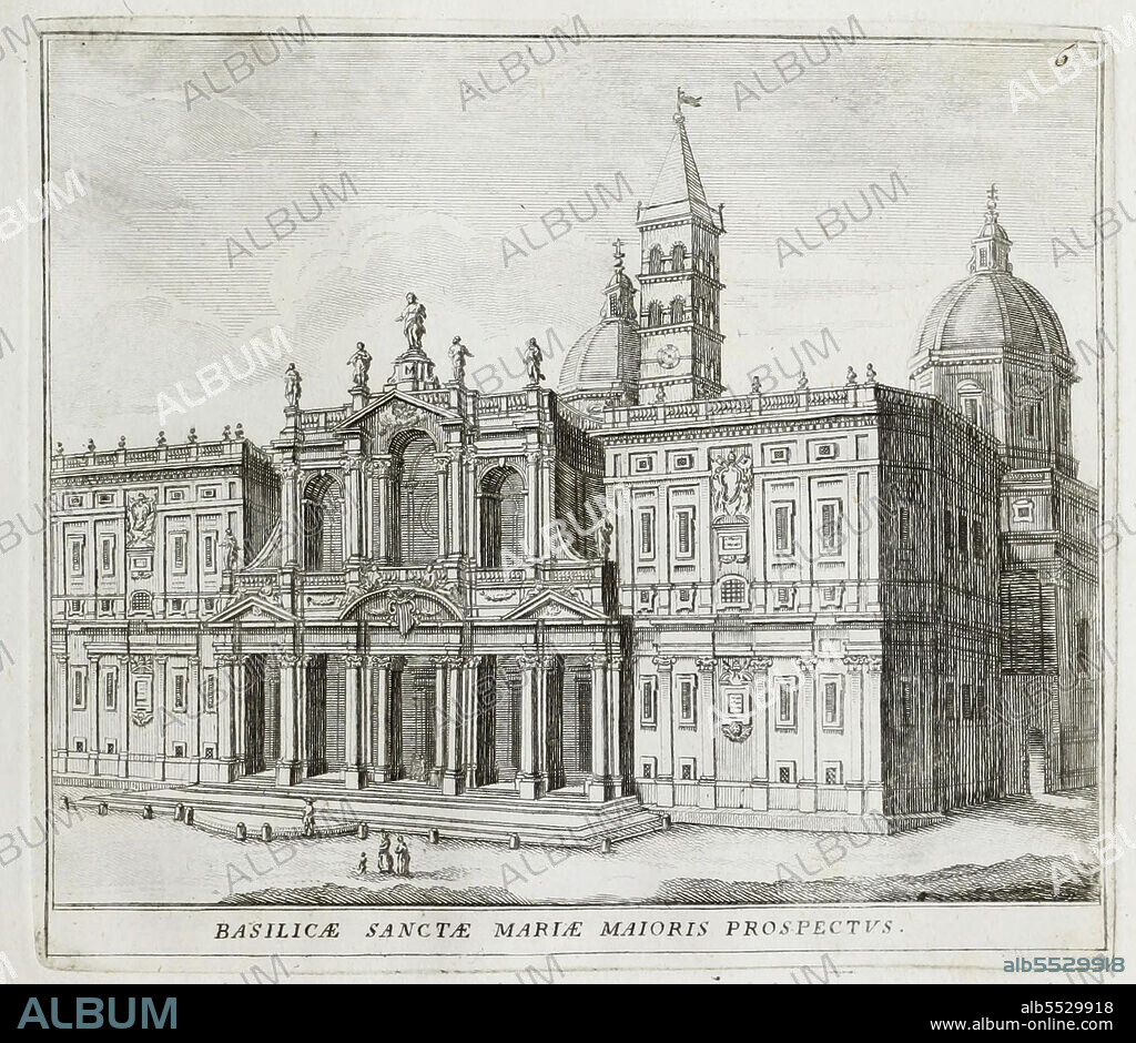 Santa Maria Maggiore, auch Santa Maria della Neve, Unsere Liebe Frau vom Schnee, Santa Maria ad praesepe, die hl. Maria an der Krippe oder Basilica Liberii ist eine der vier Papstbasiliken Roms, historisches Rom, Italien, Calcografia di Roma, Serafino Giovannini, 1779 .