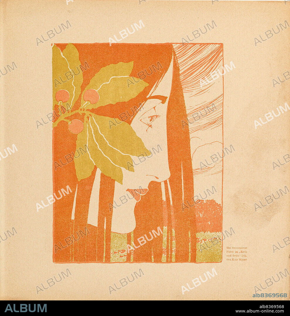 KOLOMAN MOSER. A Decorative Spot in Red and Green.