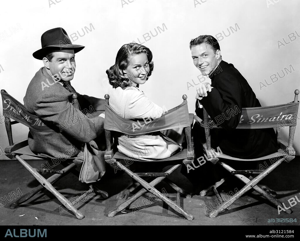 ALIDA VALLI, FRANK SINATRA and FRED MACMURRAY in THE MIRACLE OF THE BELLS, 1948, directed by IRVING PICHEL. Copyright RKO RADIO.