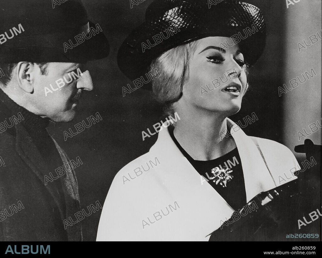 ANITA EKBERG and TONY RANDALL in THE ALPHABET MURDERS, 1965, directed by FRANK TASHLIN.