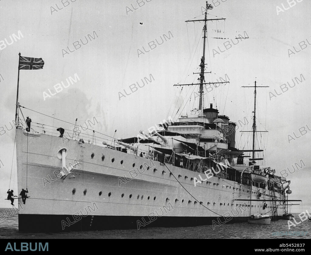 H.M.S. Norfolk Cruiser - British Navy. February 16, 1938.