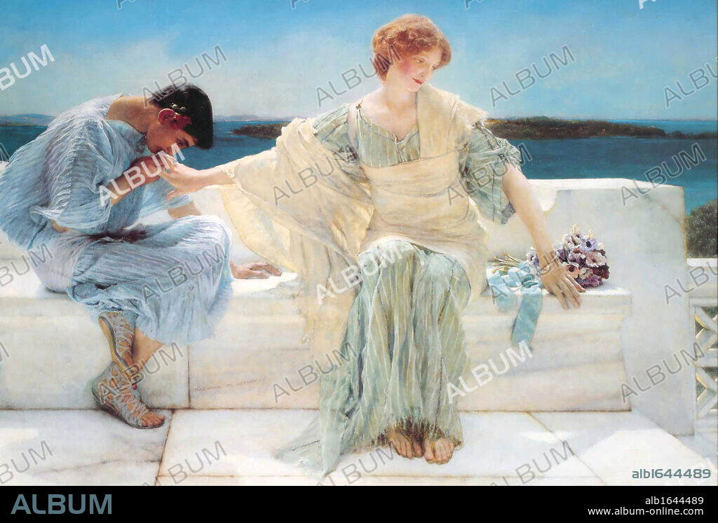 A painting of Pyramus and Thisbe entitled Ask Me No More (1906) by Sir Lawrence Alma-Tadema (1836-1912).
