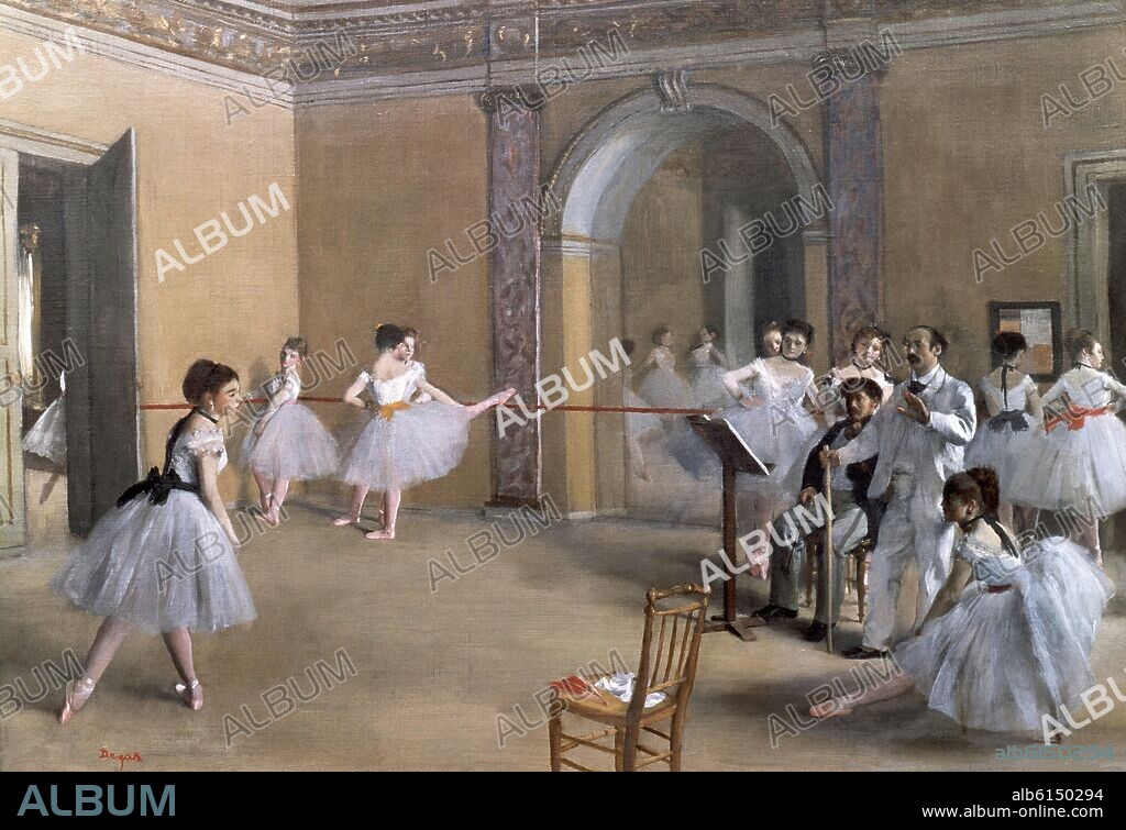 EDGAR DEGAS (1834-1917). The Dance Foyer at the Opera on the rue Le Peletier, 1872 - 32x46 cm - oil on canvas.
