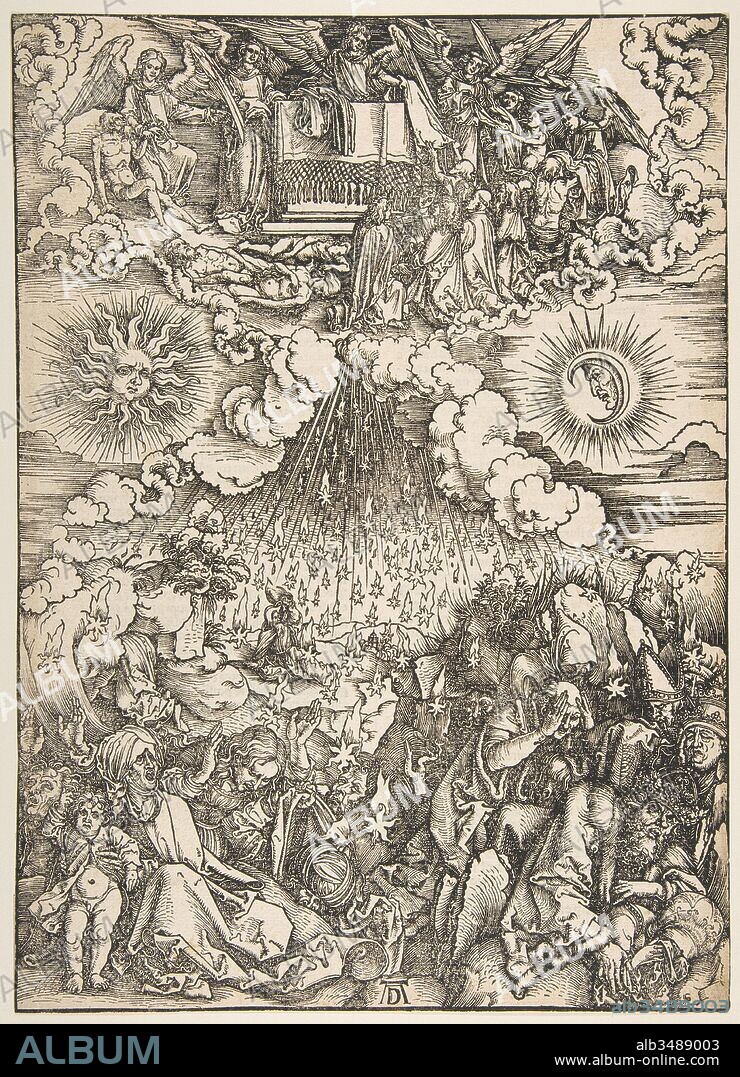 The Opening of the Fifth and Sixth Seals, from The Apocalypse, Latin Edition, 1511, 1511, Woodcut, sheet: 15 5/16 x 11 in. (38.9 x 28 cm), Prints, Albrecht Dürer (German, Nuremberg 1471–1528 Nuremberg).