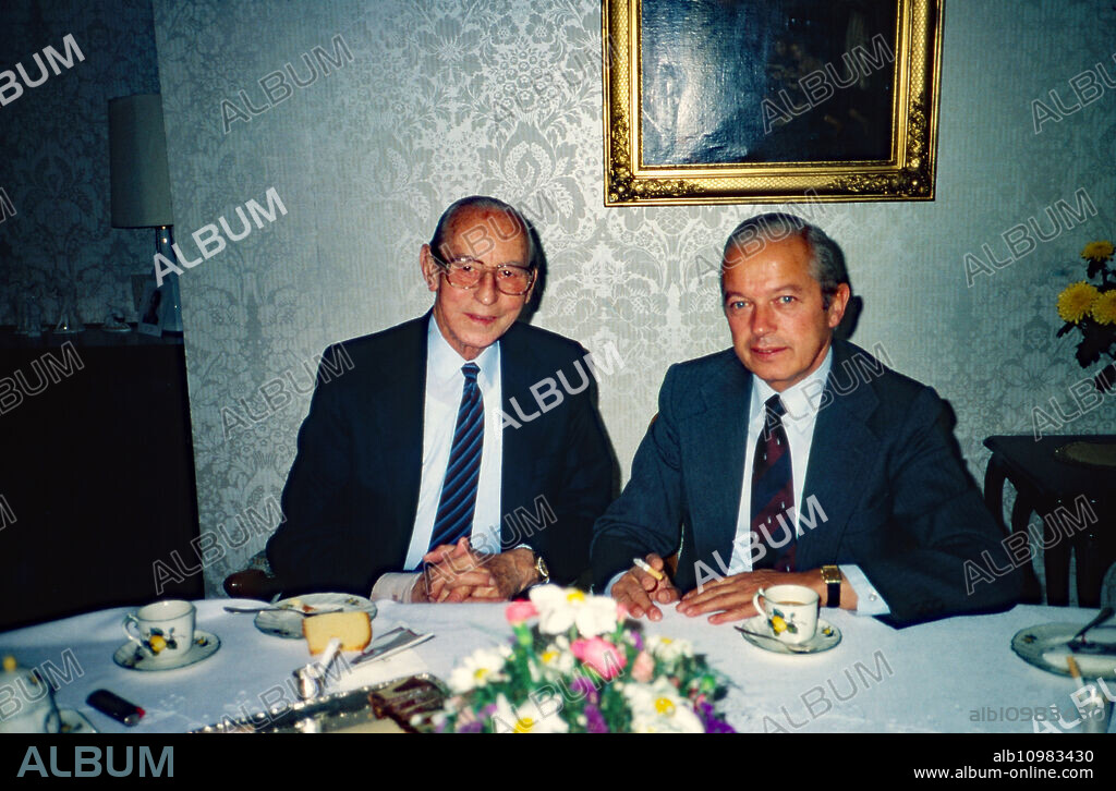 Josef Neckermann (left) with his son-in-law, Germany 1991.