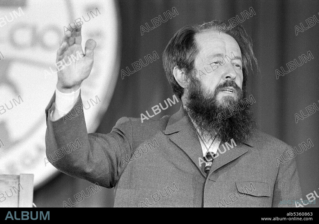 Aleksandr Solzhenitsyn (1918-2008), Russian Novelist and Writer, speaking at a meeting of the AFL-CIO, Marion S. Trikosko, June 1975.