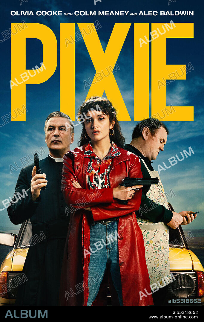 ALEC BALDWIN, COLM MEANEY et OLIVIA COOKE dans PIXIE, 2020, réalisé par BARNABY THOMPSON. Copyright Confit Productions / Fragile Films.