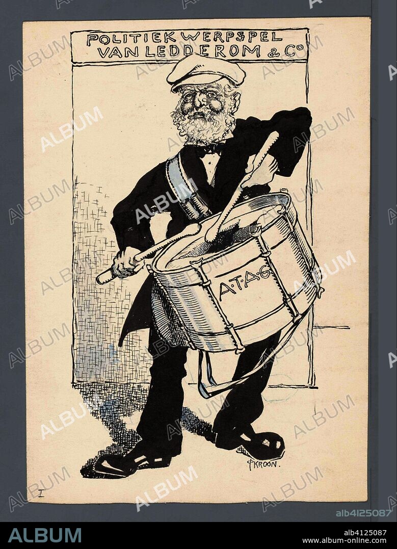 Trommelaar. Politiek werpsel van Ledderom & Co. (title on object). Draughtsman: Patricq Kroon (signed by artist). Dating: 1900 - 1940. Place: Netherlands. Measurements: h 250 mm × w 178 mm.