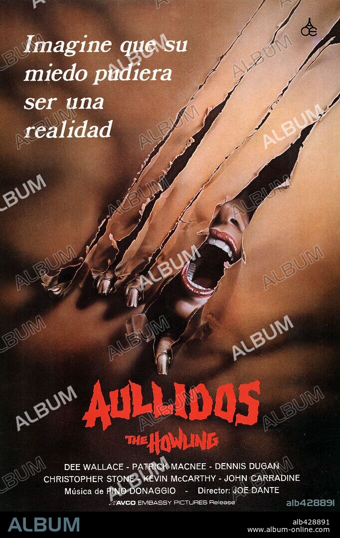Poster de AULLIDOS, 1981 (THE HOWLING), dirigida por JOE DANTE. Copyright EMBASSY PICTURES.