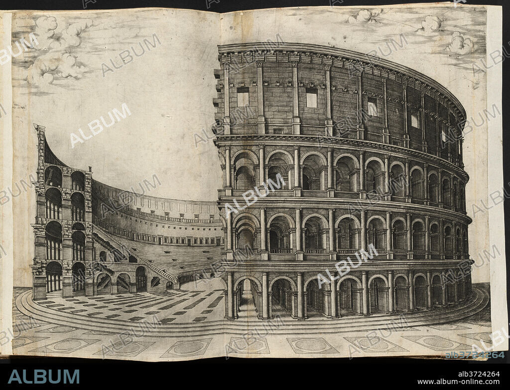ATTRIBUTED TO NICOLAUS BEATRIZET. Colosseum. Dimensions: plate: 40 x 56.8 cm (15 3/4 x 22 3/8 in.). Medium: engraving.