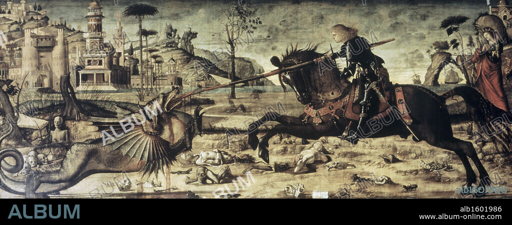 St. George Killing the Dragon  Vittore Carpaccio (ca.1455-1526 Italian)  Scuola Dalmata dei Santi Giogio e Trifone Venice.
