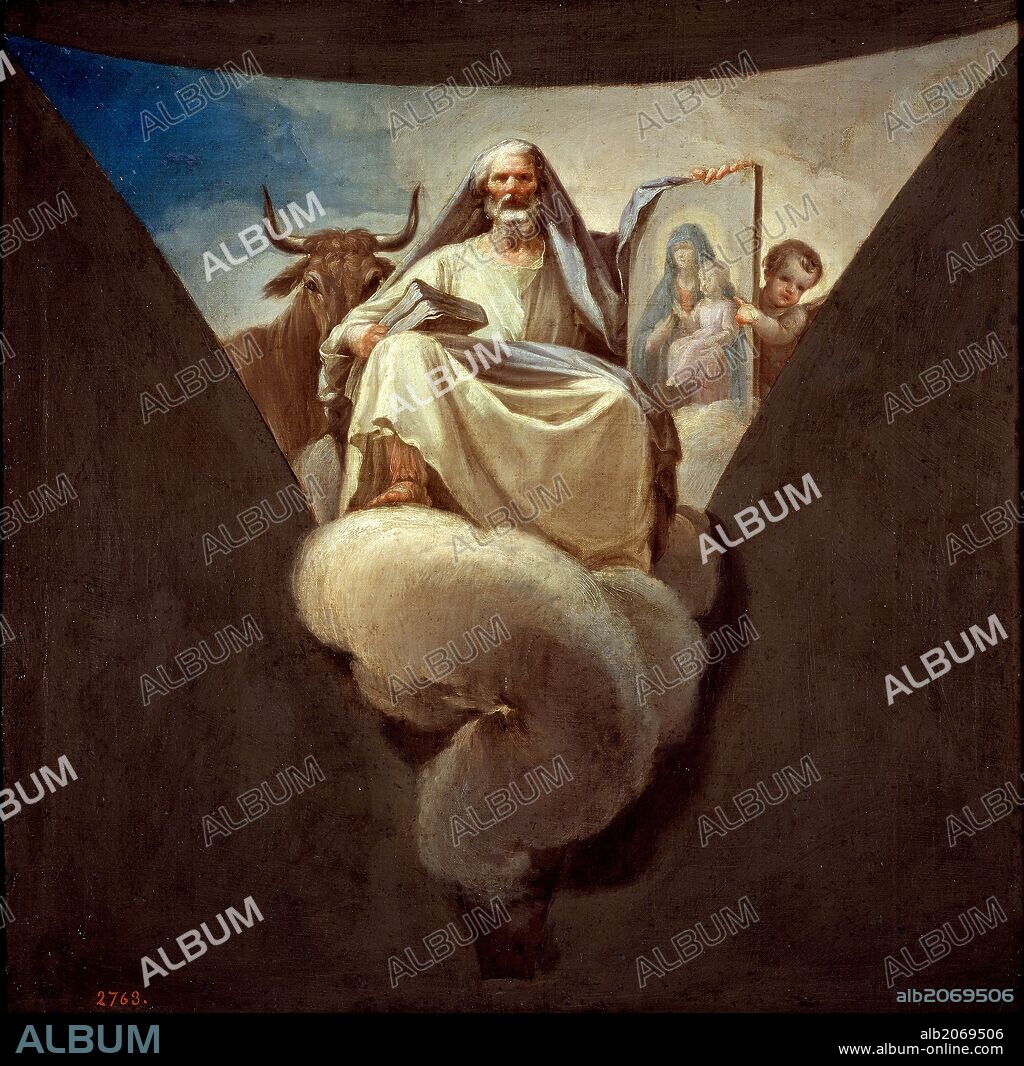 FRANCISCO BAYEU Y SUBIAS. Francisco Bayeu y Subías / 'San Lucas', 1771, Escuela Española, Óleo sobre Lienzo, 58 cm x 59 cm, P02485.