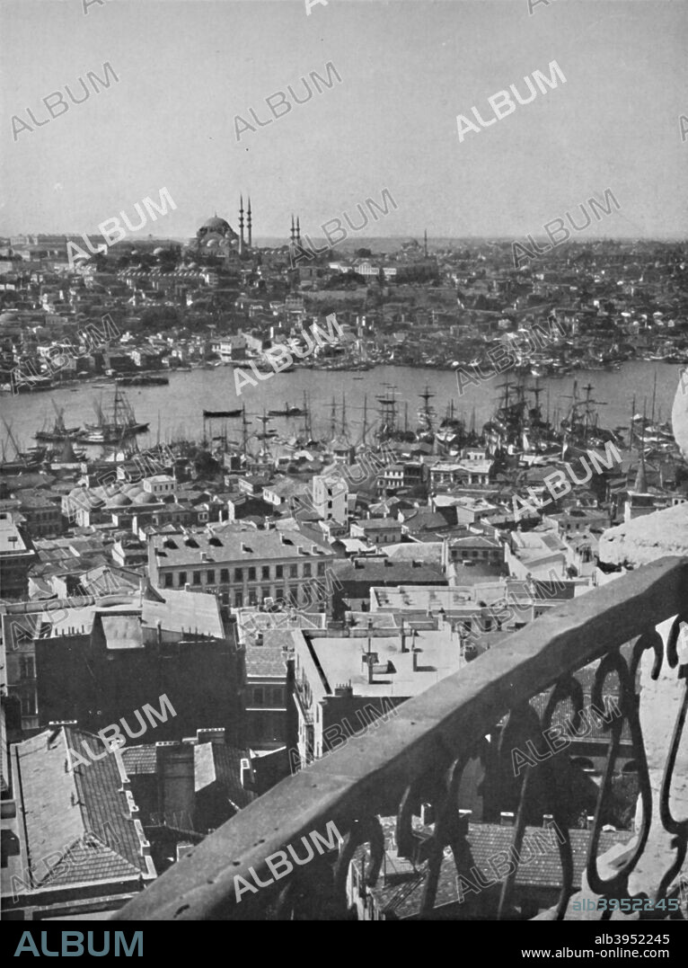 'A view over Constantinople showing the Mosque of Santa Sophia', 1913. From The Near East, by Robert Hitchens. [Hodder and Stoughton, London, 1913].