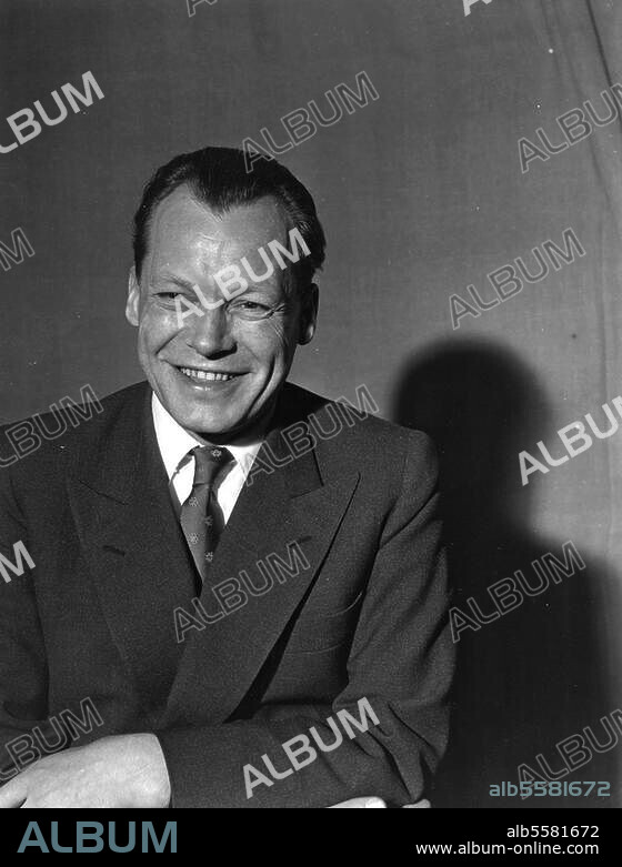 Brandt, Willy; German politician (Social Democrat, SPD). born in Lübeck (Germany) 18.12.1913 - Unkel nr. Bonn 8.10 1992. Portrait photograph as President of the House of Representatives in Berlin (Germany). Photo, 1955 (Gert Schütz).