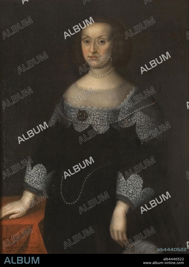 Attributed to Jacob Heinrich Elbfas, Katarina, 1584-1638, Princess of Sweden, pfalzgrevinna of Zweibrücken, painting, portrait, Catherine of Sweden, Countess Palatine of Kleeburg, oil on canvas, Height, 103 cm (40.5, inch), Width, 80 cm (31.4 inches).