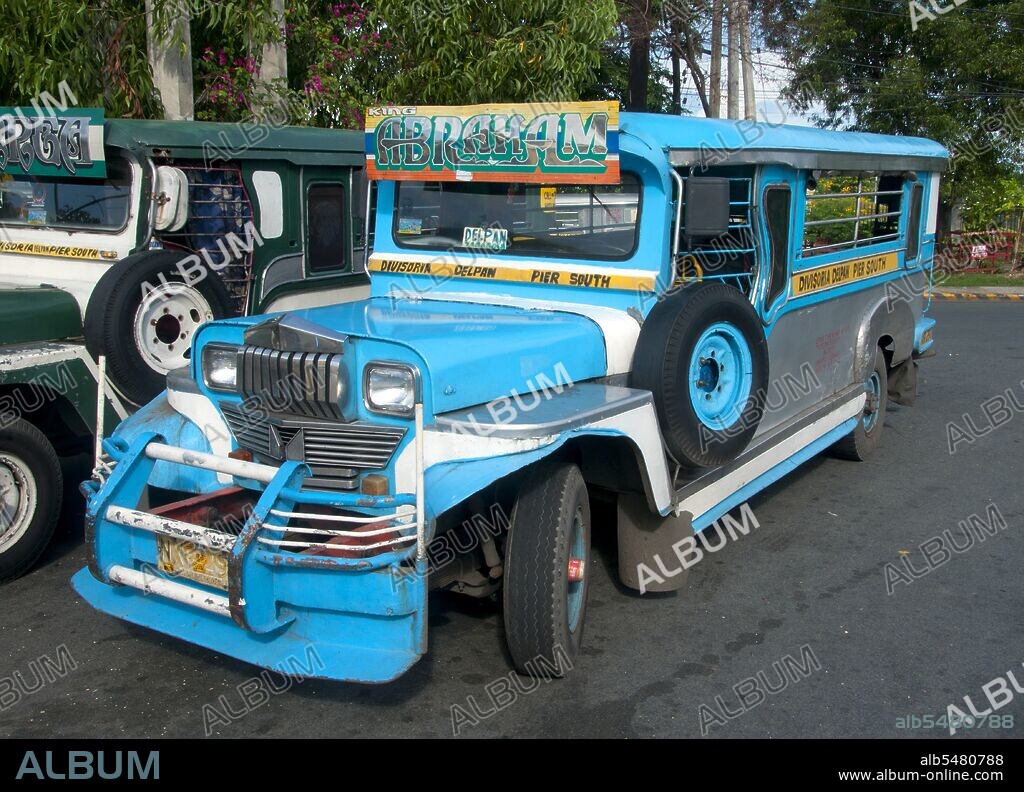 Jeepneys are the most popular means of public transportation in the Philippines. They were originally made from US military jeeps left over from World War II and are known for their flamboyant decoration and crowded seating. They have become a ubiquitous symbol of Philippine culture.