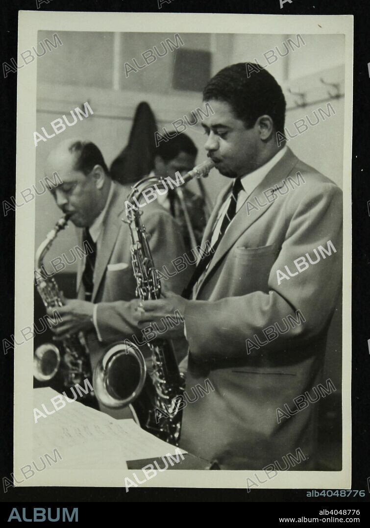 Marshall Royal and Frank Wess, saxophonists with the Count Basie Orchestra, c1950s.