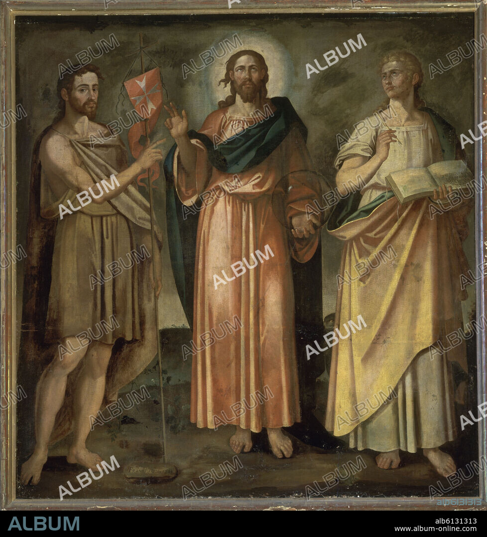 FRANCISCO PACHECO. EL SALVADOR CON SAN JUAN BAUTISTA Y SAN JUAN EVANGELISTA.