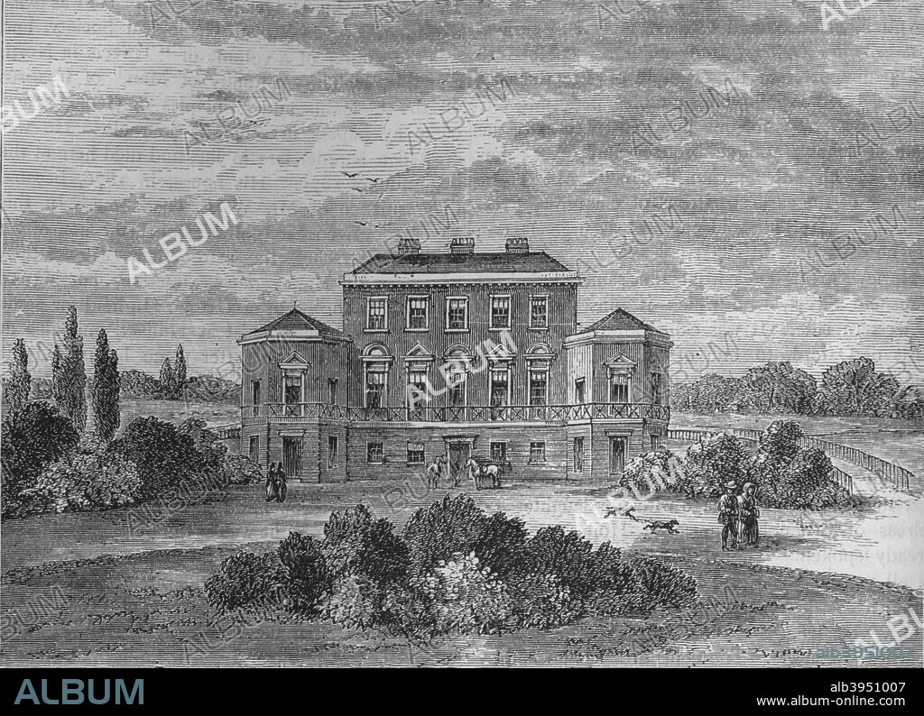 Foley House, Marylebone, Westminster, London, c1800 (1878). Situated at the southern end of Portland Place, Foley House was the London residence of Lord Foley. It was demolished in c1820 to make way for Langham Place. From Old and New London Illustrated, Vol IV, by Edward Walford. [Cassell Petter & Galpin, London, Paris & New York, 1878].