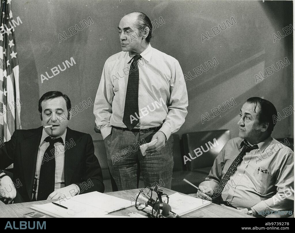 1973. Ismael Merlo con Jesús Puente y Rafael Alonso en la versión que de "Doce hombres sin piedad" hizo para televisión.