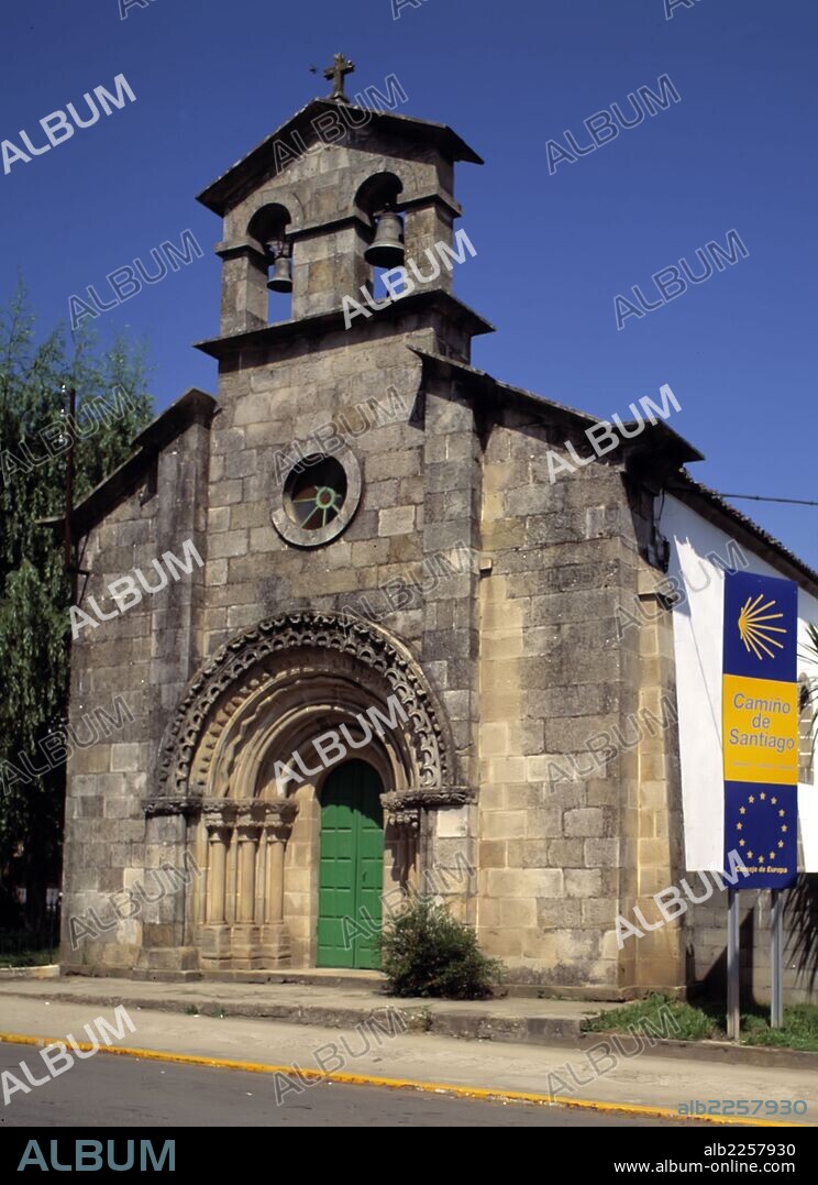 LA CORUÑA. MELIDE , MELLID. IGLESIA DE SAN PEDRO. CAMINO DE SANTIAGO. ARTE ROMANICO.