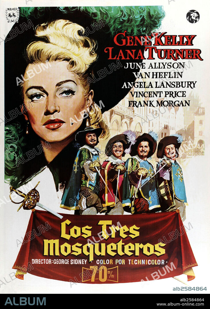 Poster of THE THREE MUSKETEERS, 1948, directed by GEORGE SIDNEY. Copyright M.G.M.