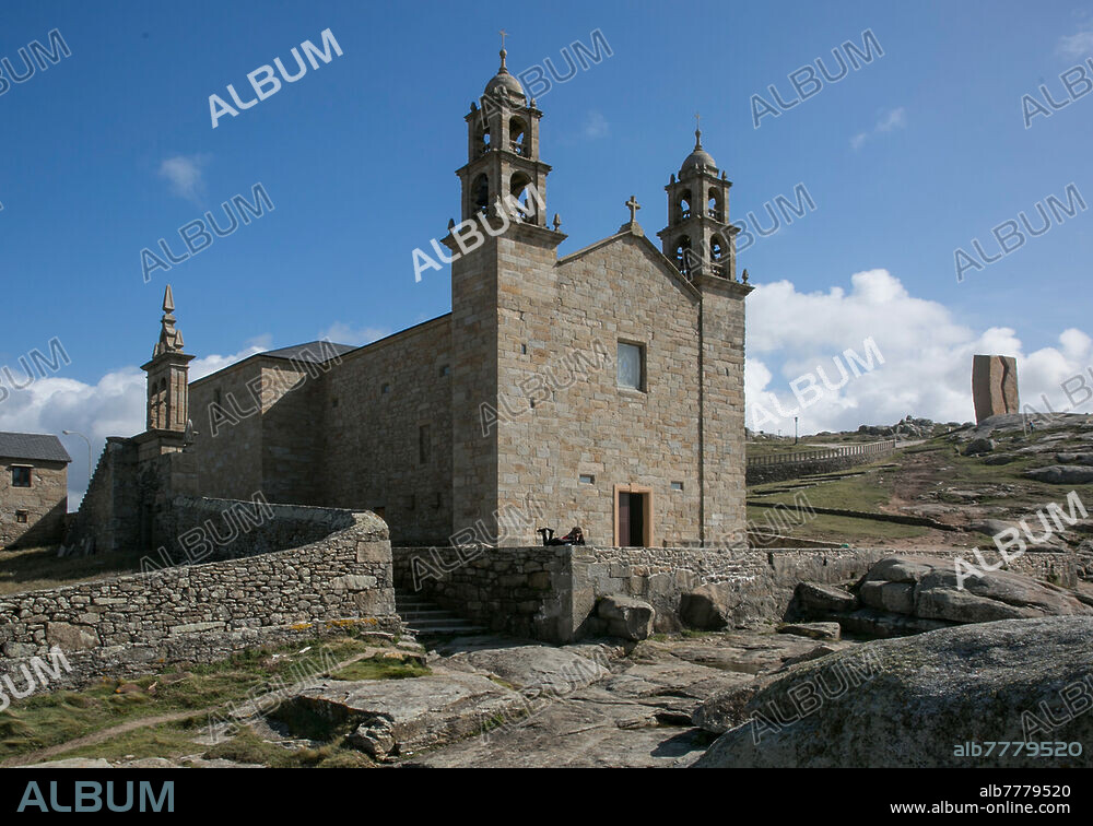 Spanien Muxia Galicien 0614 Wallfahrtskirche Nosa Senora de la Barca 17 Jh Ansicht von NW.