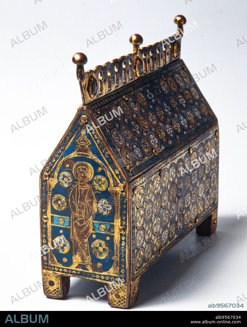 Arqueta de Limoges, siglo XIII, 20 x 21 x 7,7 cm. Museu d'Història de Catalunya.