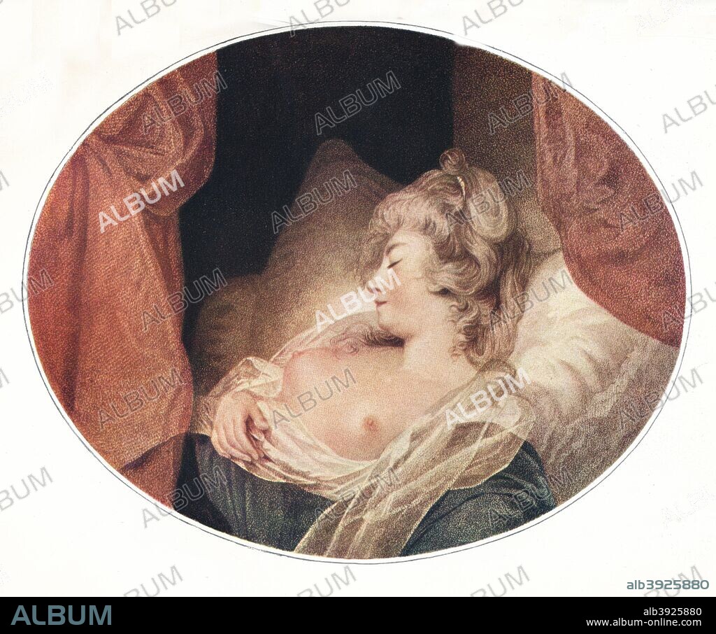 'Fancy Subject', 1911. Semi-nude woman lies sleeping. Matthew William Peters (1741-1814) was an English portrait and genre painter who later became an Anglican clergyman and chaplain to George IV. From The Connoisseur Vol XXIX. [Otto Limited, London, 1911].