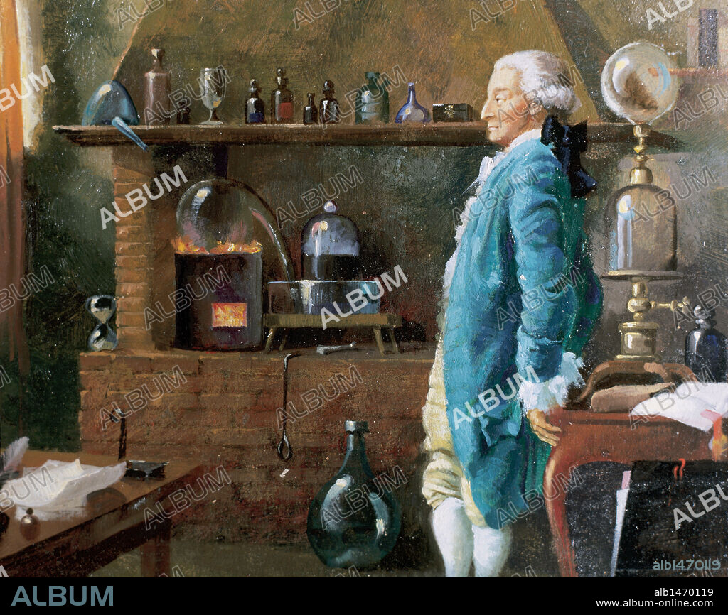 ANTOINE LAURENT DE LAVOISIER (1743-1794). Químico francés. S. XVIII. Dibujo.