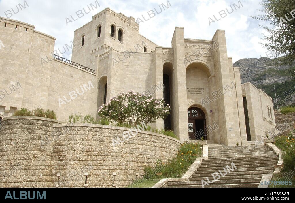Albania. Kruje. The Kruja castle. Withstood three massive sieges from the Turks. Outside The National Skanderbeg Museum within the castle.