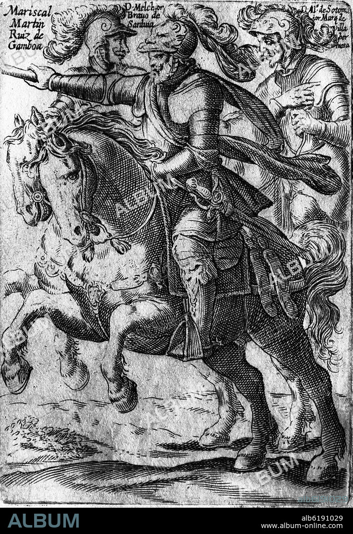 ALONSO DE OVALLE. GOBERNADORES DE CHILE - MARTIN RUIZ DE GAMBOA, MELCHOR BRAVO DE SARAVIA Y ALONSO DE SOTOMAYOR - GRABADO SIGLO XVII.